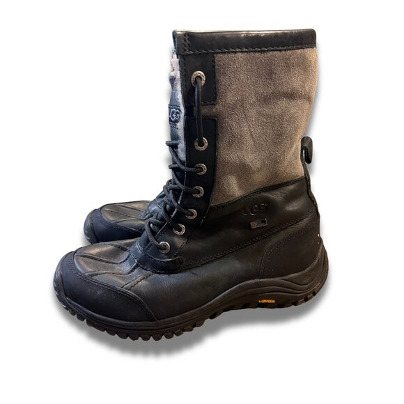 Ugg Womens Adirondack III Waterproof Leather & Suede Winter Boots Size 8 Black/G - Picture 3 of 9